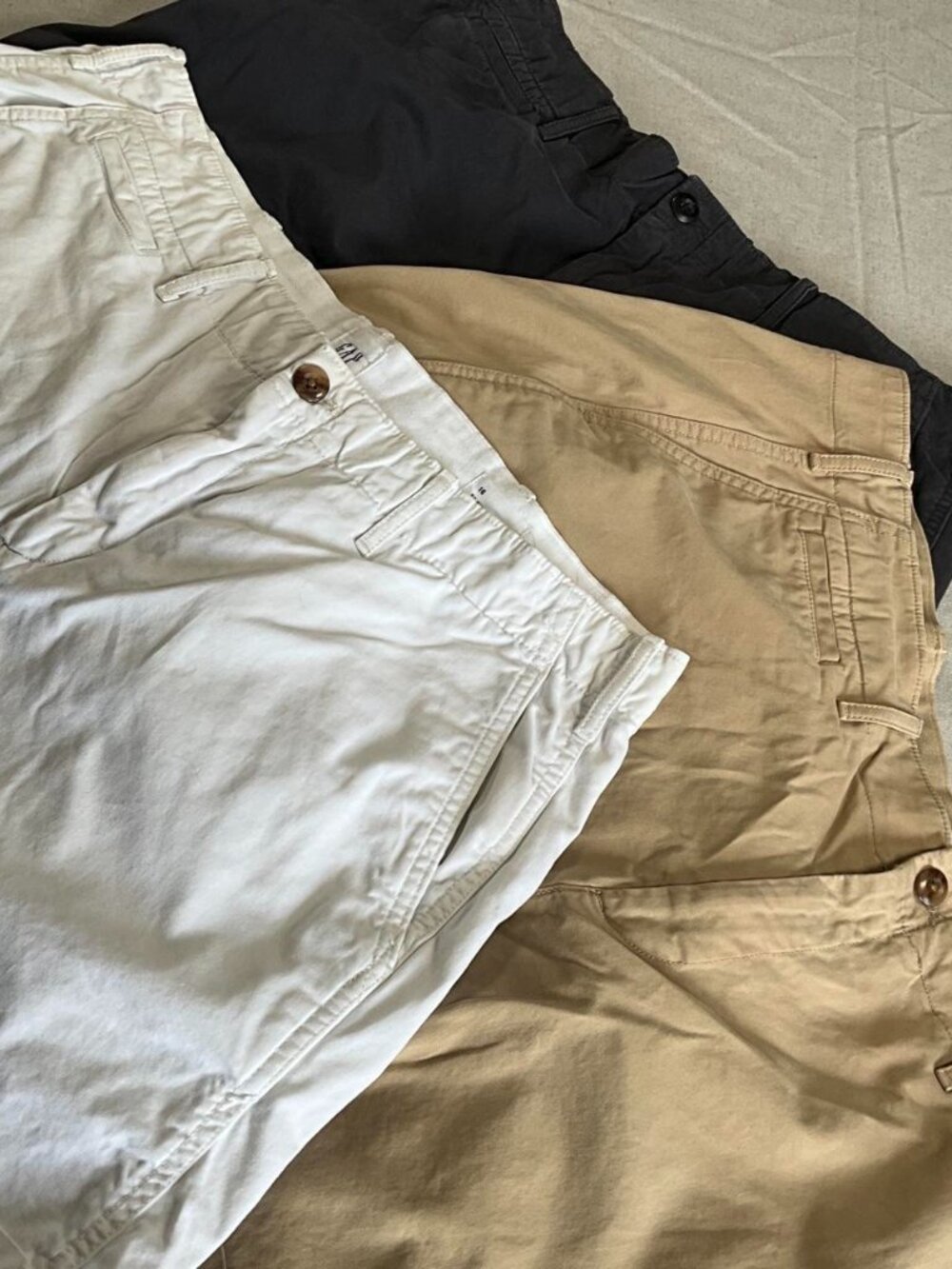 Womens GAP 3 Pair Lot Navy White Khaki Cotton Stretch 5-Inch Shorts (16 Tall)